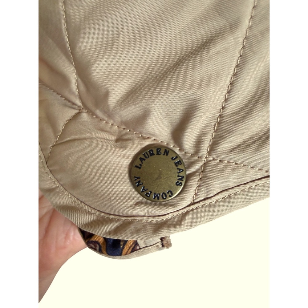 Lauren Ralph Lauren Quilted Barn Jacket Womens M Tan Equestrian Town & Country - Picture 10 of 10
